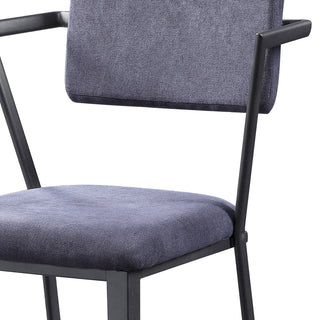 Sunvega Grey and Gunmetal Open Back Counter Height Chairs with Padded Seat Cushion