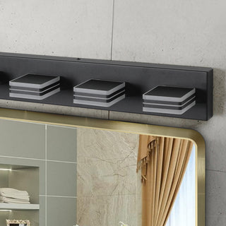 Sunvega Modern 7-Light LED Vanity Fixture with Square Acrylic Lampshades for Bathroom