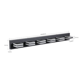 Sunvega Modern 7-Light LED Vanity Fixture with Square Acrylic Lampshades for Bathroom