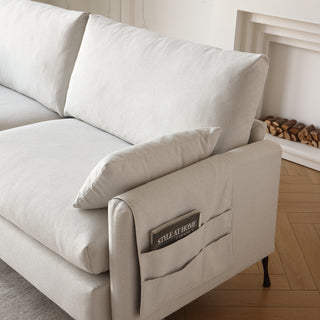 Sunvega Deep 3-Seater Cloud Couch with Thickened Cushions and Pillows for Living Room