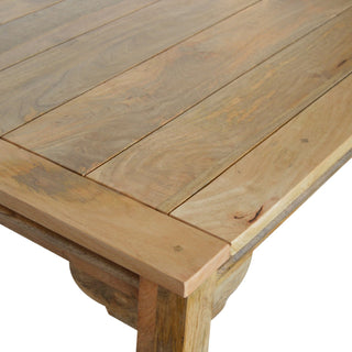 Sunvega Solid Mango Wood Granary Extension Dining Table with Hand-Turned Legs