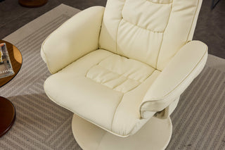 Sunvega PU Leather Recliner Chair with Ottoman 360 Swivel Massage and Heated Seat