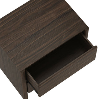 Sunvega Modern Oak Nightstand with Two Spacious Drawers for Bedroom