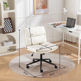 Sunvega Adjustable Swivel Criss-Cross Chair with Cushioned Wide Seat for Office