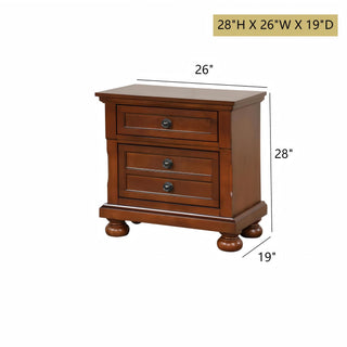 Sunvega Gray Modern Nightstand with Full Extension Drawers and Felt-Lined Top
