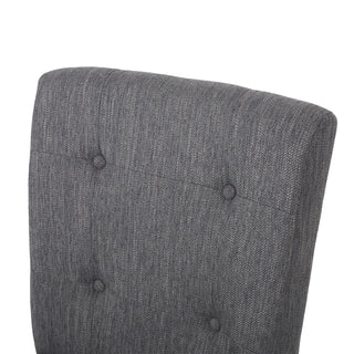 Sunvega Contemporary Fabric Button Tufted Counter Stools Set of 2 Light Grey