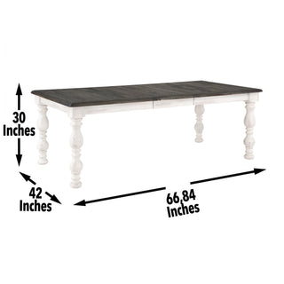 Sunvega Hand-Stained Acacia Wood Dining Table with Extendable Leaf