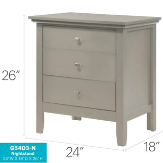 Sunvega Elegant Silver Champagne Nightstand with Durable Materials and Zero Assembly