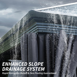 Sunvega All Season Solarium Gazebo with Galvanized Steel Roof and Detachable PE Screen