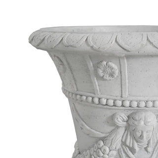 Sunvega Light Grey MGO Garden Urn with Drainage Hole and Stopper