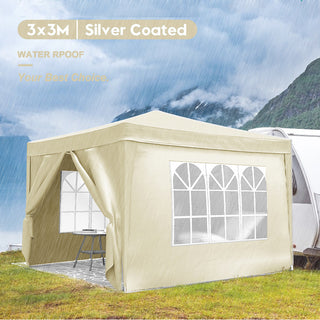 Sunvega 10'x10' Folding Canopy with 4 Removable Sidewalls and Gazebo for Outdoor Events