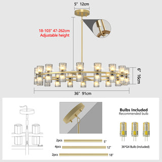 Sunvega Luxury Double Crystal Ring LED Chandelier Lighting for Modern Dining Room