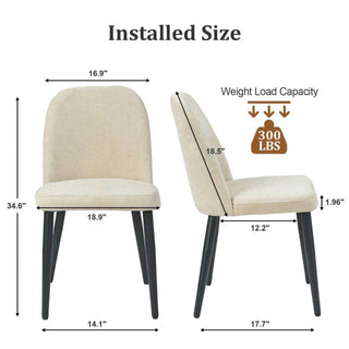 Sunvega Soft Suede-Style Fabric Upholstered Armless Chair with Metal Legs Set of 4
