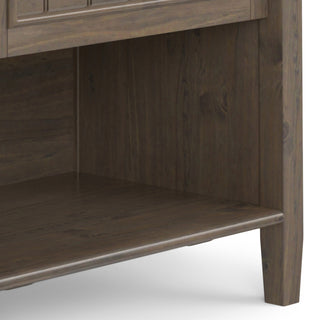 Sunvega Smoky Brown Solid Wood Transitional Bedside Table with Drawer and Storage