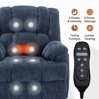 Sunvega Dual Motor Lift Recliner Chair with Massage Lumbar Heat and Power Remote