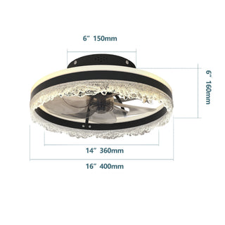Sunvega Ultra Quiet Ceiling Fan with Light and Hidden Blades for Bedroom
