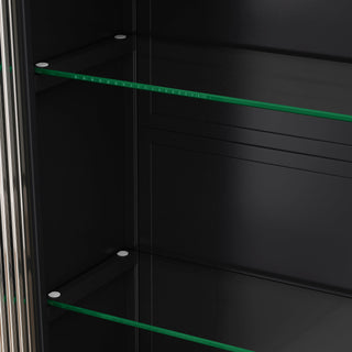 Sunvega Arched Glass Cabinet with Three Spacious Doors for Kitchen Living Room
