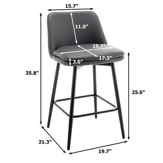 Sunvega Counter Height Swivel Bar Stools Set of 2 with Upholstered Seat and Back