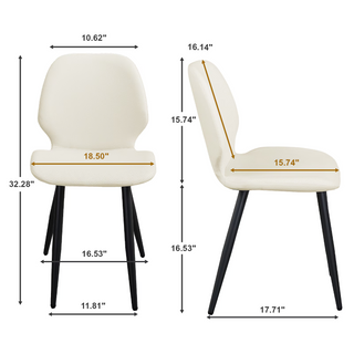 Sunvega Upholstered Dining Chairs with Soft Suede-Style Fabric and Metal Legs Set of 4