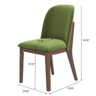 Sunvega Navy Blue Velvet Dining Chair Set of 2 with Solid Wood Legs