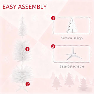 Sunvega Pencil Artificial Xmas Tree with Faux Snow Flocked Full Branch Tips Flame-retardant