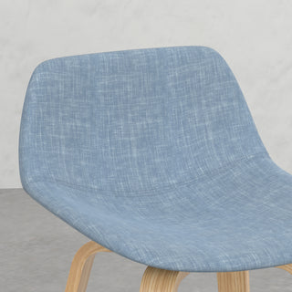 Sunvega Denim Blue Bentwood Bar Stools with Chrome Footrest Set of 2