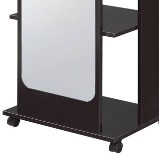 Sunvega Espresso Finish Hall Tree with Mirror and Storage for Entryway