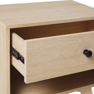 Sunvega Mid-Century Modern Minimalist Nightstand with Drawer and Cubby for Bedroom
