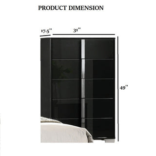 Sunvega Contemporary White Bedroom Chest with Chrome Legs and UV Finish