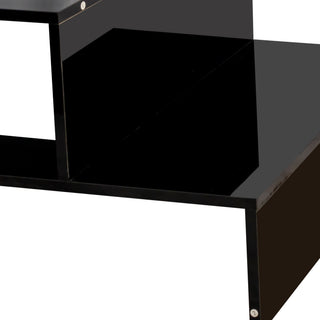 Sunvega Modern Swivel Square Coffee Table with Rotatable Top and Two Drawers