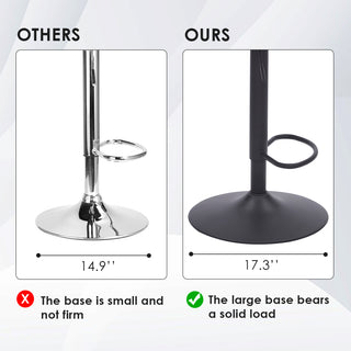 Sunvega Adjustable Height Swivel Bar Stools Set of 2 with Back Support for Kitchen Island