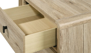 Sunvega Mid-century Style Nightstand with Two Drawers and Warm Wood-inspired Finish
