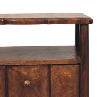Sunvega Solid Mango Wood Handcrafted Bedside Table with 2 Drawers