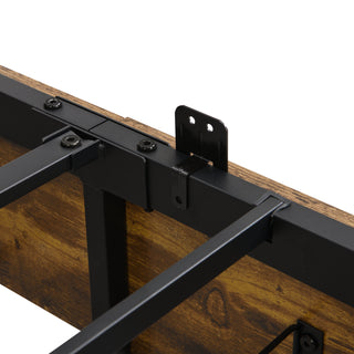 Sunvega Queen Bed Frame with Storage Headboard USB Outlets LED Lights and 4 Drawers