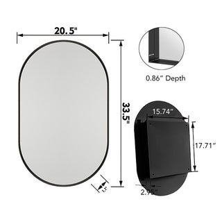 Sunvega Modern White Metal Framed Recessed Medicine Cabinet with Mirror and Storage