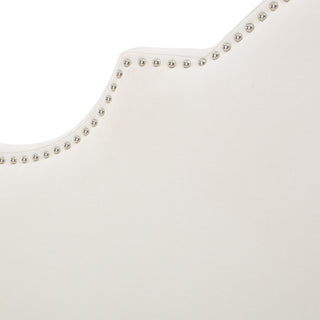 Sunvega Upholstered Queen Size Headboard with Durable Metal Legs and Nailhead Trim