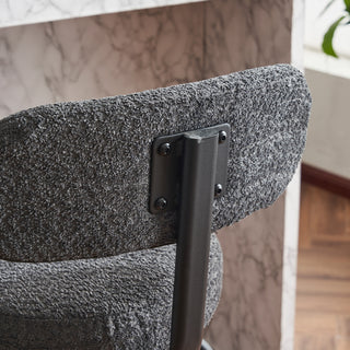 Sunvega Modern Boucle Upholstered Swivel Bar Stools Set of 2 with Metal Legs