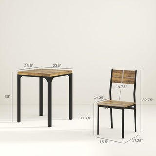Sunvega 3-Piece Dining Table Set for Two with Space Saving Stools