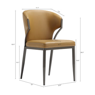 Sunvega Modern Upholstered Leatherette Dining Chair with Metal Frame, Set of 2