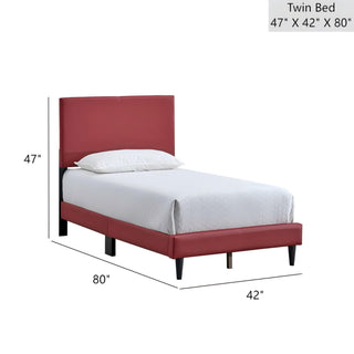 Sunvega White Faux Leather Upholstered Queen Bed with Adjustable Headboard