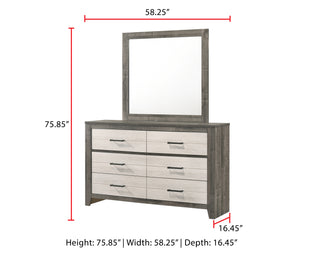 Sunvega Farmhouse Style Nightstand with Two-Tone Finish and Two Drawers