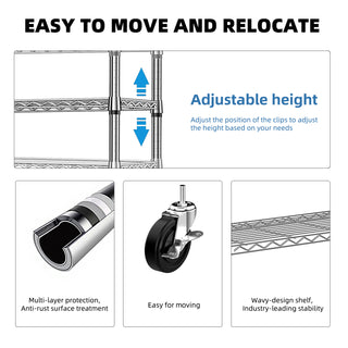 Sunvega Heavy Duty Rolling Garment Rack with Wheels and Adjustable Height for Versatile Use