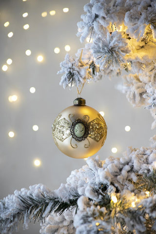 Sunvega Glass Glitter Painted Christmas Ball Ornaments Set of 12 for Holiday Decor