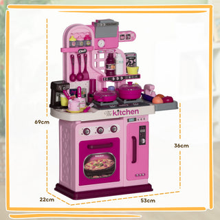 Sunvega Kids Kitchen Playset with Lights Sounds and 33 Accessories for Toddlers