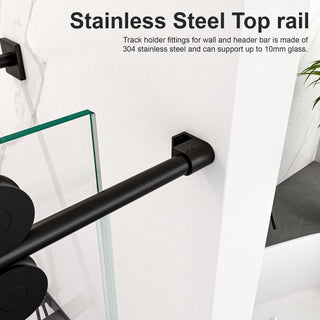 Sunvega Frameless Single Sliding Shower Door with 8mm Tempered Glass and Chrome Finish