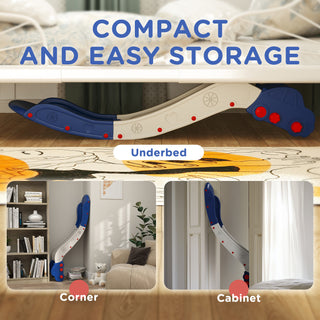 Sunvega Extra Length 63" Indoor Toddler Slide for Bed and Sofa with Segmented Buffer Design