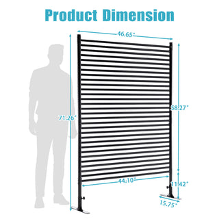 Sunvega Freestanding Metal Privacy Fence Panels with Stand for Outdoor Use