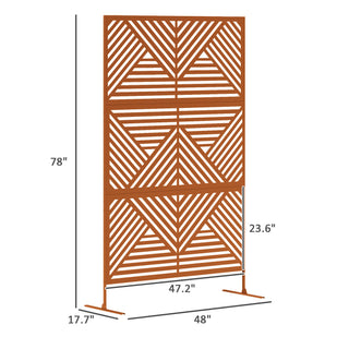 Sunvega 6 Panel Folding Privacy Screen with Removable Shelves and Hinged Design