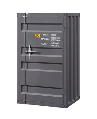 Sunvega Gunmetal 1-Door Chest with Container Lock and Metal Shelves