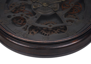Sunvega Trendy 30" Round Oversized Wall Clock with Open Gear Mechanism